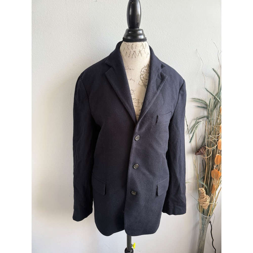 J.Crew Mens Navy Blue 100% Wool 3-Button Blazer Jacket 40R 77922 FA06